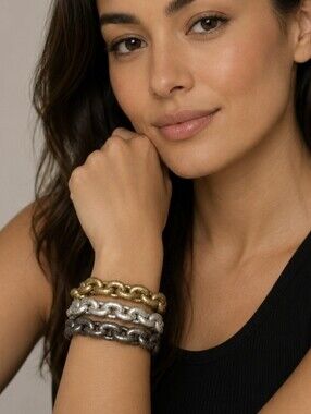 2Chic Set Of 3 Chain Bracelets